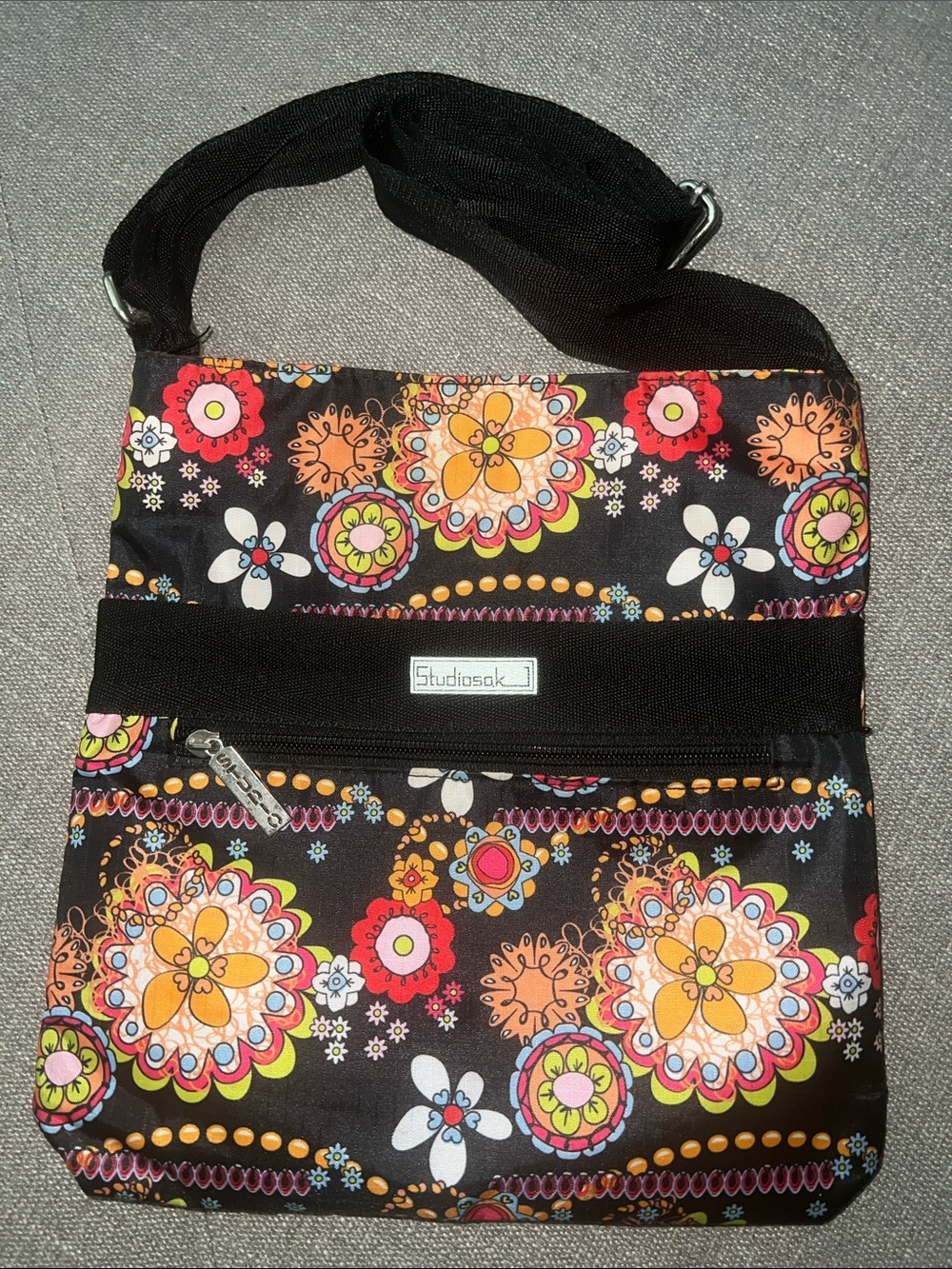Studiosak by Braciano Nylon Medium Floral Medallion Crossbody Bag